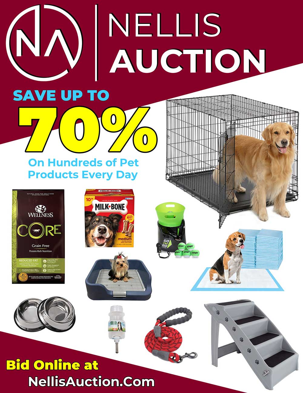 Nellis Auction Save up to 70% on hudreds of pet products every day